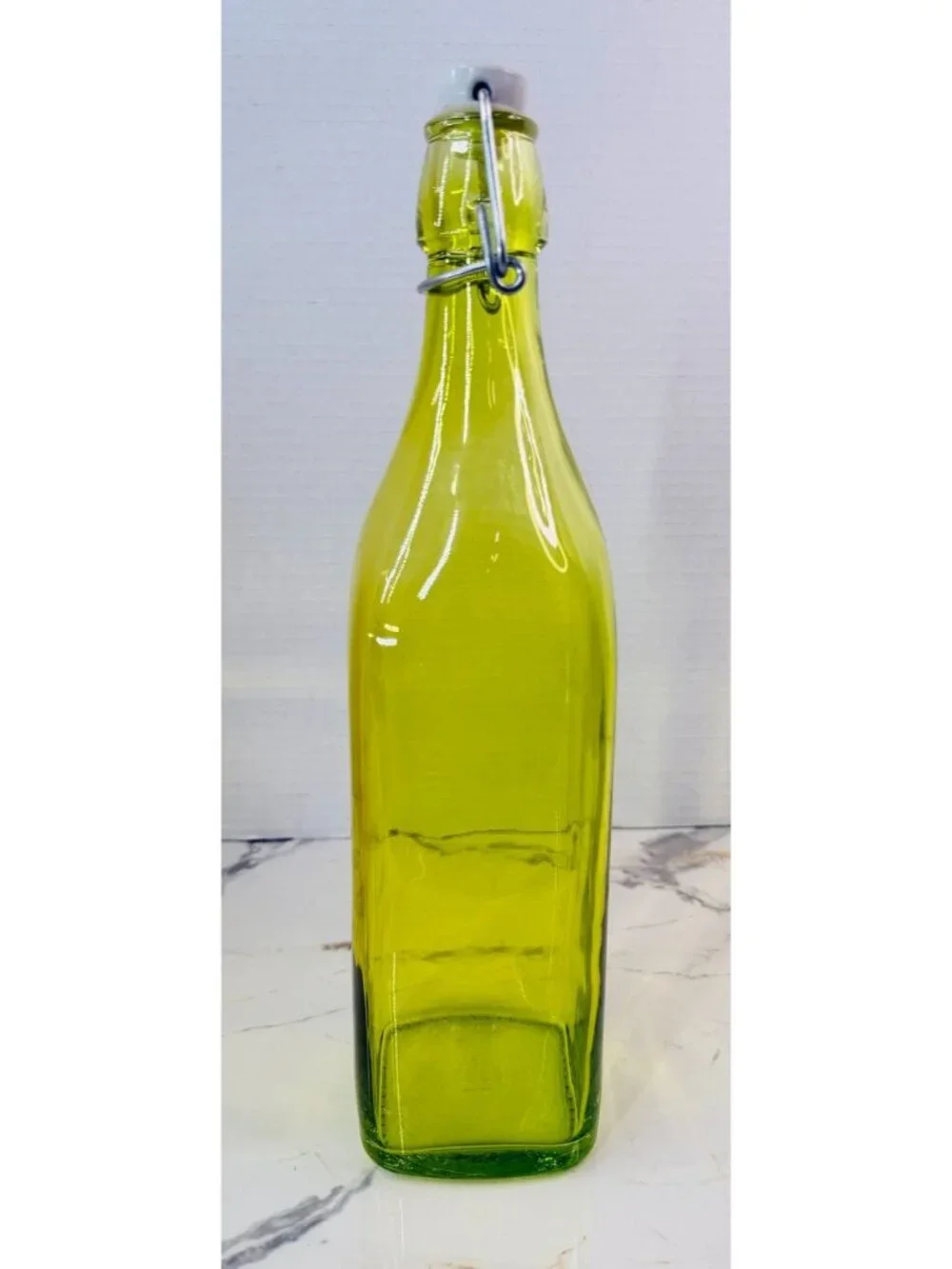 Beautiful Green Glass Bottle with Swing Top